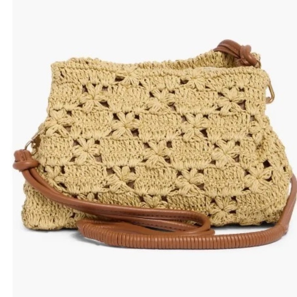 Sam Edelman NEW!!!! Layla Floral Raffia Shoulder Bag - Picture 4 of 9